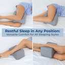 5 STARS UNITED Knee Pillow for Side Sleepers - Hip Pain Relief, Memory Foam Leg Cushion for Side Sleeping - Between Legs Pillow for Sciatica & Lower Back Pain, Gray (Standard)