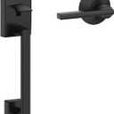 Schlage FE285 CEN 622 LAT Century Front Entry Handleset with Latitude Lever, Lower Half Grip, Matte Black (Standard Interior Trim)