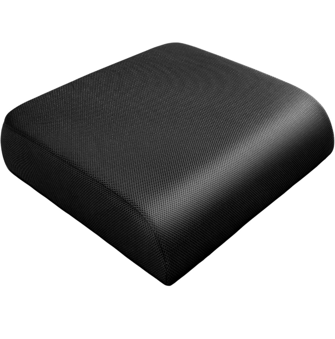 YOUFI Extra Thick Large Seat Cushion -19 X 17.5 X 4 Inch Gel Memory Foam Cushion with Carry Handle Non Slip Bottom - Pain Relief Coccyx Cushion for Wheelchair Office Chair (Black (1PACK))
