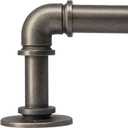 Industrial Curtain Rods 18 to 45 in,Blackout Curtain Rod,Adjustable Length,1 in Diameter Pipe,Wall or Ceiling Mounted,for Bedroom and Living Room (Antique Silver 18 to 45)