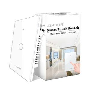 Smart Touch Wall Light Switch with Matter, Tempered-Glass Panel, Neutral Wire Required, Single-Pole, 2.4GHz Wi-Fi, App/Voice Control with Alexa/Google/Apple Home, Timers & Schedules White  1 Gang