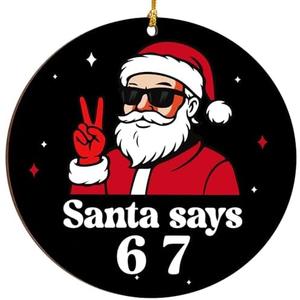 67 Christmas Ornament 2025, 67 Funny Christmas Ornament, Santa Ornaments for Christmas Tree, Stocking Stuffer, Gag Gifts, 67 Gifts for Kids, Teens, Teen Girls, Boys,Pack Of 2