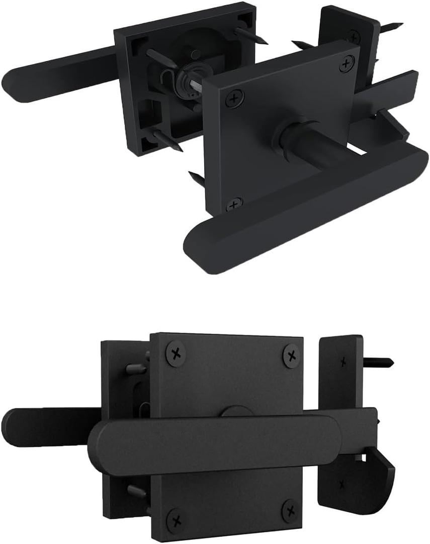 Double Sided Gate Latch,Heavy Duty Swinging Door Latch,Self Locking Gate Latch Two Sided Gate Door Latch for Wooden Fence Double Sided Gate Latch for Outdoor Fence, Pool,Backyard and Garden