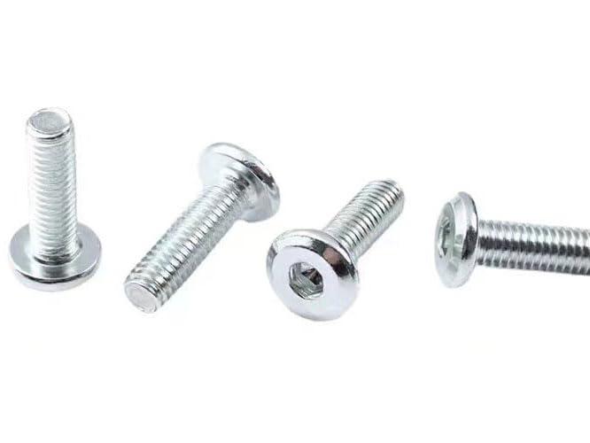 40PCS M6x50mm Stainless Steel Flat Head Hex Socket Hex Bolt Screws Countersunk Connector Fasteners for Furniture (Silver)