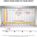 Sink Protector Grid, Sink Grids for Bottom of Kitchen Sink with Corner Radius 3/16",27-9/16" x 14-9/16" Sink Protector, Stainless Steel Material (27.7"W x 14.7"D x 1"H)
