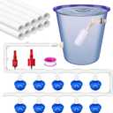 49 Pcs Automatic Chicken Waterer System Includes Chicken Water Cups 1/2" PVC Tee Fittings, PVC Pipes with Float Valve Controlled Fitting Poultry Waterer Chicken Water Feeder