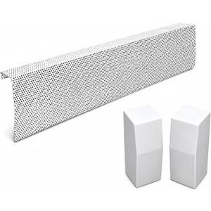 Baseboarders Premium Series 3 ft (36 in) Galvanized Steel Slip-On Baseboard Heater Cover + Left & Right Endcaps, Rust Resistant, White, for Hydronic Hot-Water Systems