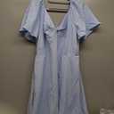 ECOWISH Women's Summer Maxi Dresses: 2026 Casual Flutter Short Sleeve Twist Front Long Flowy Wedding Guest Dress with Pockets (Large, 482sky Blue)