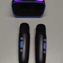 Mgaolo Upgraded Mini Karaoke Machine Toy for Kids, Portable Bluetooth Speaker with 2 Wireless Mics, Emoji & Colorful LED Lights, Home Travel & Party Play Gifts for Boys Girls (Blue)