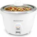 Elite Gourmet ERC-2010 Electric Rice Cooker with Stainless Steel Inner Pot Makes Soups, Stews, Grains, Cereals, Keep Warm Feature, 10 Cups Cooked, White