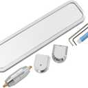 QGHAUC Pivot Ball Milled Aluminum Polished Adjustable Interior Mirror