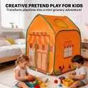 Lafyette. Kids Grocery Store Play Tent, Pop Up Indoor Outdoor Playhouse with Windows and Door, Market Shop Play Tent for Boys Girls Toddlers, Foldable Pretend Playhouse Toy for Children, Easy Setup