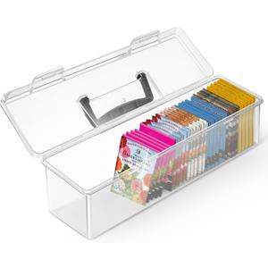 tutata Seed Packet Organizer Box Plastic Portable Seed Packet Storage Box, Seed Storage Organizer