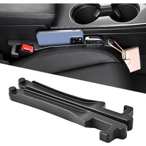 Car Seat Gap Filler with Hook, Car Organizers and Storage with Phone Holder, Car Seat Accessories, Car Organizer Fit Sedan SUV Truck-2PCS Black
