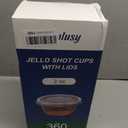 Dealusy 360 Set 2 oz Jello Shot Cups with Lids, Sturdy & Food Safe Disposable Plastic Portion Condiment Dipping Sauce Cups, Small Containers for Salad Dressing