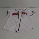 Womens Cropped 98 Baseball Jersey Button Down V-Neck Country Vintage Jersey Casual Sports Softball Shirt White L