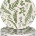 Drink Coasters Set of 4,Botanical Leaves and Plants Vintage Coasters for Drinks Ceramic Coasters with Cork Bottom for Kinds of Mugs and Cups,Home Decor,4''