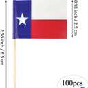 2 x QQSD Texas Toothpick Flag Small Mini Texas Cupcake Topper Flags, 100 pcs