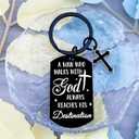 Christian Keychain for Men Bible Verse Cross Keychains Christian Gifts Ideas Religious Bible Scripture Car Accessories Walk with God Baptism Gift for Man Scripture Keychain Mens Keychain