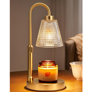 Innqoo Gold Candle Warmer Lamp with Timer, Dimmable Candle Warmer for Jar Candles, Height Adjustable Wax Melts Warmer, Birthday Gifts for Women Mom, House Warming Gifts New Home Decor