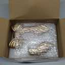 Honeydak 3 Pcs Gold Resin Bow Knot Wall Hanging Decoration Vintage Art Bow Ornament Golden Bowknot Wall Craft Sculpture for Photo Frame Wedding Bedroom Living Room Kitchen Bathroom