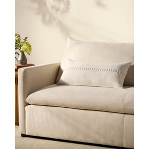 Loloi Chris Loves Julia Harvey Collection PCJ0018 White 12'' x 27'' Cover w/Down Pillow