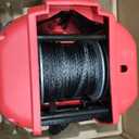 Portable Drill Winch of 1000 Lbs, Red Handheld Drill Winch with 40 Foot Synthetic Rope, Rotate The Hook 360 Degrees, for Lifting & Dragging(Red)