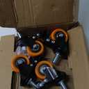 2 inch Stem Caster Wheels 1/2"-13 x 1(Stem Diameter 3/8", Stem Length 1") Threaded Casters Set of 4 Heavy Duty 600 lbs Industrial Castor Safety Smooth Quiet Caster with Brakes Wheels