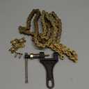 Belleone 520 Gold Motorcycle Chain 112 Links with Chain Breaker, 520 Standard Roller Chain with 5 Connecting Master Links