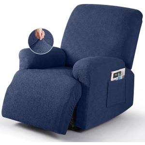 Timeles Recliner Covers Extra Wide Recliner Chair Covers Reclining Couch Covers Sofa Slipcovers Stretch Soft Washable (Single-Seater Oversized, Navy Blue)