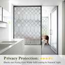 SUNBABY Reeded Glass Window Privacy Film, Decorative Frosted Glass Window Film for Bathroom & Front Door, 3D Static Cling Window Coverings Day and Night Privacy Sun Heat Blocking (29.5 x 118 Inch)