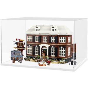Choowin Acrylic Display Case for Lego Home Alone House 21330 for Lego A Frame Cabin 21338 Avatar Tree of Souls 75574 Thickened Clear Display Cases for Collectibles Assemble Dustproof Box(White Base)