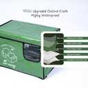 Indestructible Cat House Outdoor with Two-Sided Escape Door, Insulated and 100% Waterproof, Outside Weatherproof Feral Cat Shelter for Winter, Oxford Cloth Upgraded (Green, L) 15.7"D x 26"W x 18"H