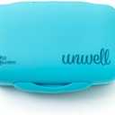 Cute, Large Pill Organizer – Big Silicone Travel Case for Vitamins & Supplements in Blue/Unwell