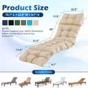 2 Pcs Chaise Lounge Cushions Outdoor,Waterproof & Fade Resistant Patio Lounge Chair Cushions for Outdoor Furniture, Chaise Cushion with Ties for Pool, Lawn and Beach, 75.1x22.8x4.7 Inch, Beige