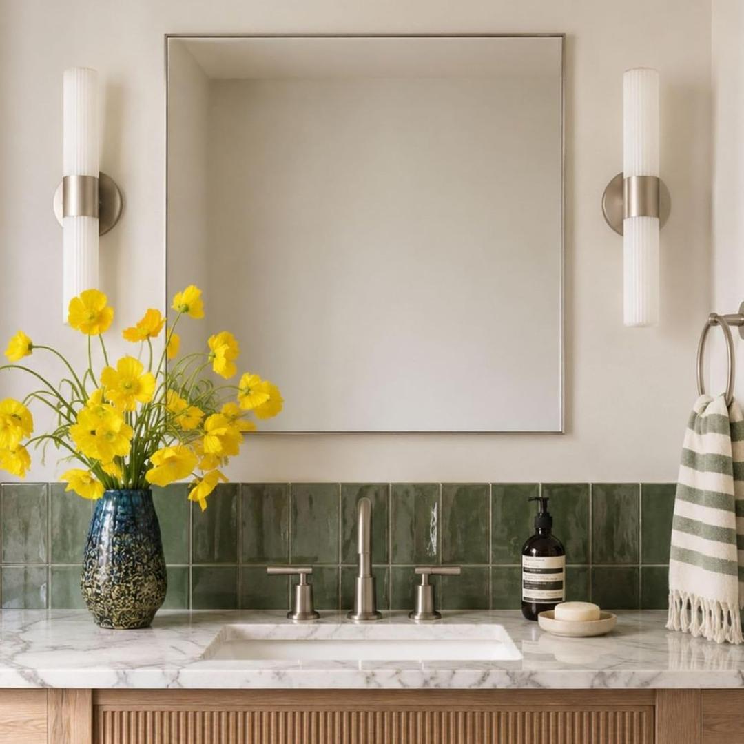 Mirror, 40x40 Inch Gradient Front Bathroom Mirrors for Wall