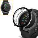 [2+1 Pack] Compatible for Garmin vivoactive 3 Case Cover with Screen Protector Soft TPU Plated Protective Bumper Shell + Tempered Glass Screen Protector Film for Garmin Vivoactive 3