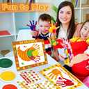 24 Sets Thanksgiving Handprint Crafts Kits for Kids DIY Thanksgiving Hand Keepsake Craft with 3 Large Ink Pads Fall Palm Painting with Frame Crafts for Classroom Home Art Activity Autumn Party Favors