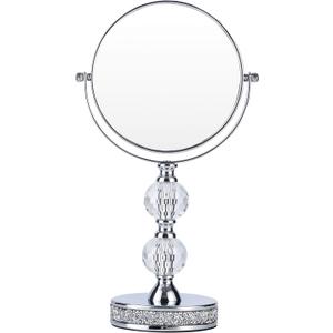 Hanjue Makeup Mirror, 360 Degree Swivel Vanity Mirror, Crystal Cosmetic Mirror, 1X/5X Magnifying Double Sided Mirror,Adjustable Makeup Mirror M020