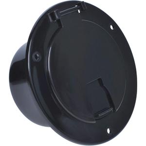 RV Electric Cable Hatch for 30 and 50 Amp Cords Replacement 5 Inch Deluxe Round Electrical Cable Hatch Black