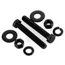 3/8-16 x 4 Hex Head Screws Bolts, Nuts, Flat & Lock Washers, Fully Threaded, Stainless Steel 18-8, Black Finish, 4 Sets