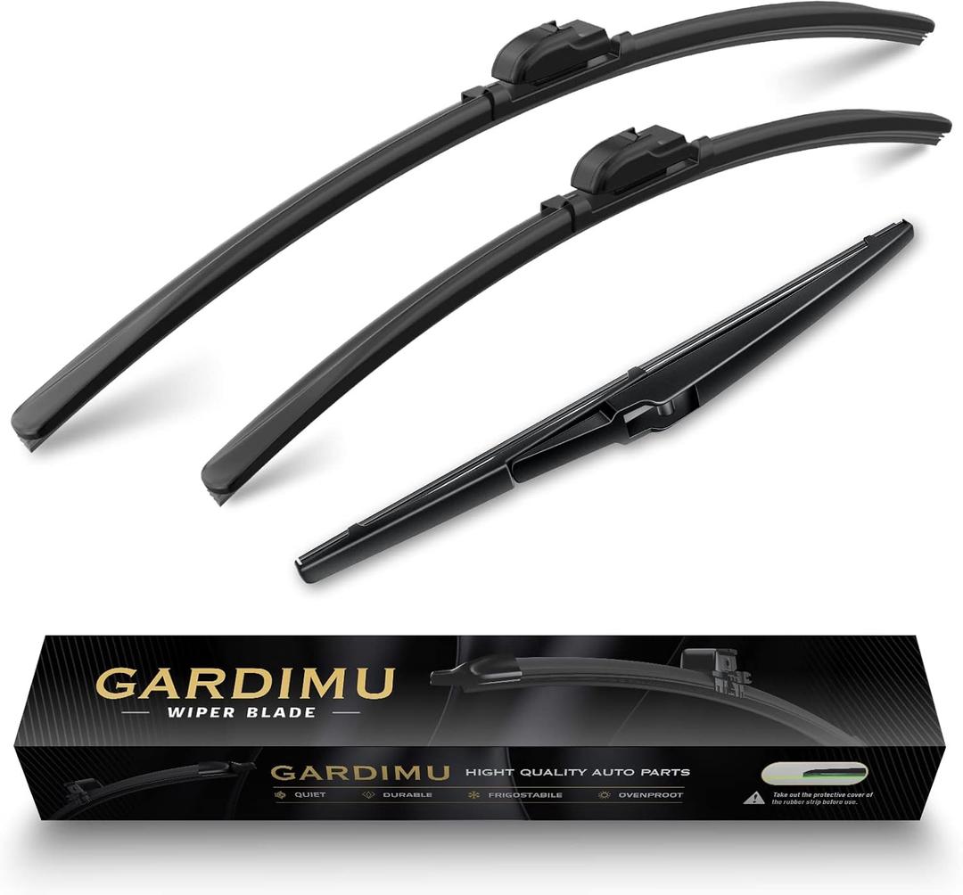 Front and Rear Windshield Wiper Blades, 3 Pcs Front and Back Windshield Wipers Blades Replacement for Toyota RAV4 2019-2025, 26" 16" 12", Car Window Wiper Blades for 2019 2020 2021 2022 2023 2024 2025