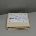 LuxClub 4 PC Full Size Sheet Set Deep Pockets 18" Wrinkle Free Cooling Sheets Machine Washable Hotel Bedding Silky Soft - Cream Full