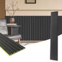 Art3d WPC Wainscoting Panels, 16-Pack 48 x 6 Inch 3D Wall Accents for Interior Wall Decor, Living Room, Bedroom, Black