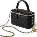 Small Crossbody Purses for Women Vanity Purse with Mirror Mini Quilted Box Bags with Chain Strap