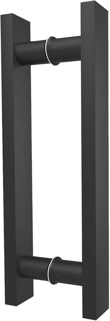 Matte Black Square Barn Door Handles 12"/16"/18"/24"/36"/48"/59'', Pull Push Long French Door Handle Double Sided, Large Front Exterior Shower Door Pull Handles