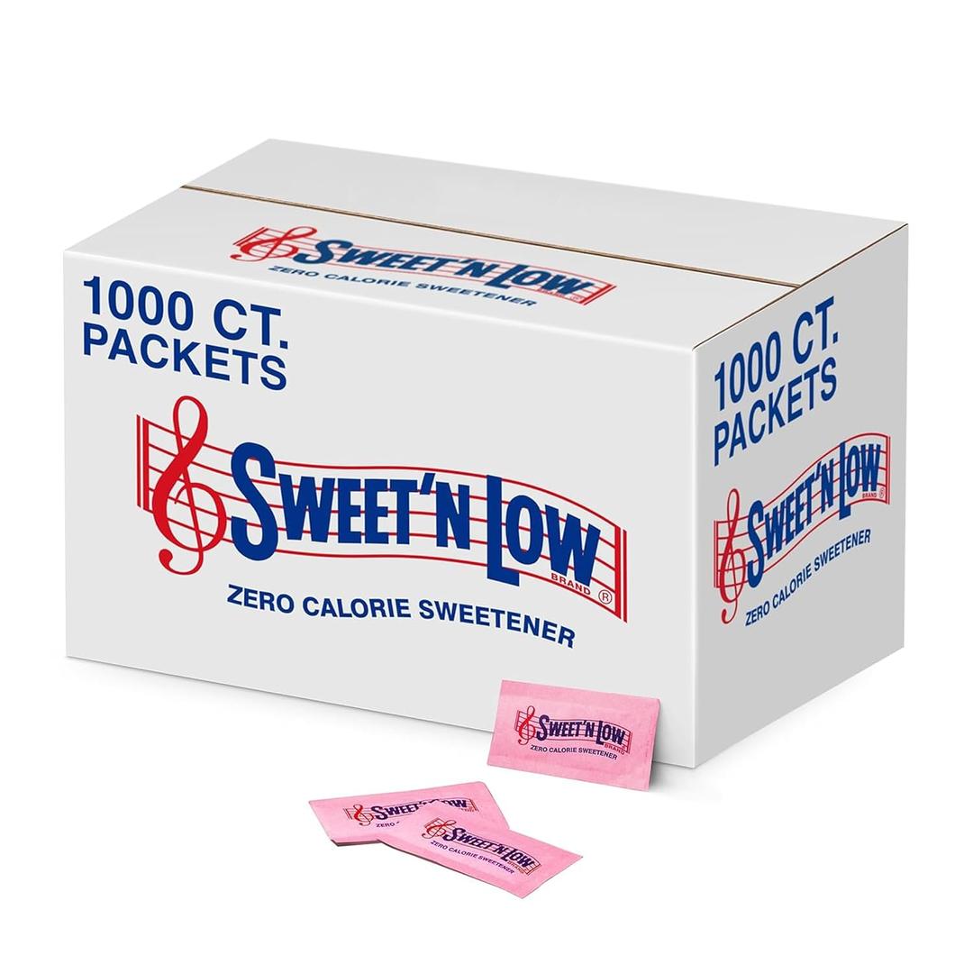  Sweet'N Low Zero Calorie Sweetener Packets, 1000 Ct, Kosher & Gluten Free, Low Glycemic Index, Individual Tea and Coffee Sweetener Packets, No BB Date