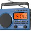 Digital AM FM Shortwave Radio with Best Reception,4000mAh Rechargeable Portable Radio with NOAA Weather Alert, Big Speaker, Digital Tuner and Stereo Earphone,Support Micro SD Card and USB MP3 Player