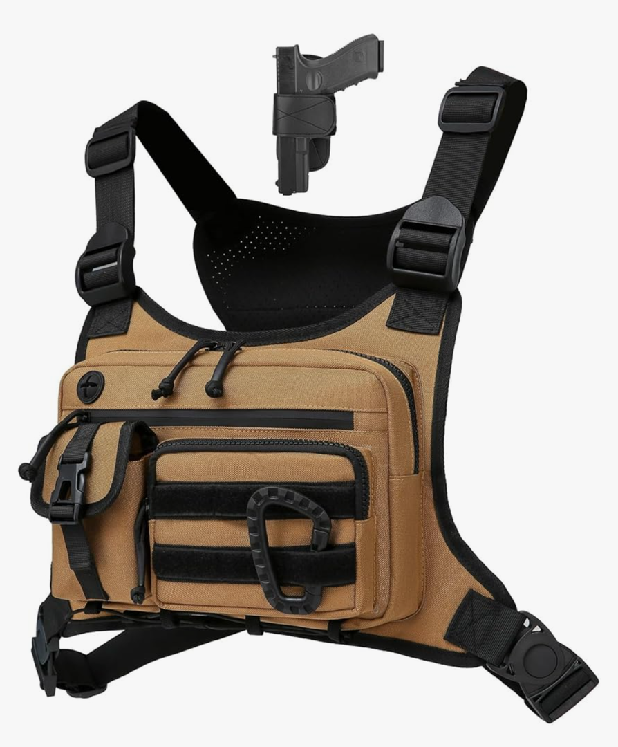 Outdoor Chest Bag For Men and Women, Tactical Vest For Running, Cycling, EDC Chest Pack Rig For Sports and Workouts