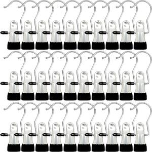 Boot Hangers for Closet, 30 Pack Hanging Clips Hook Clothes Pins for Laundry, Hanger Clips Towel Clips Boot Organizer for Home and Travel, Clothespins Clip Hangers for Pants Hats Socks Gloves